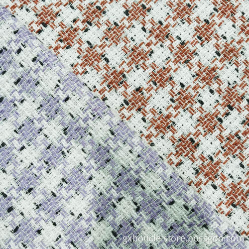 Boucle style houndstooth checked design fabric